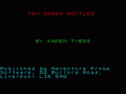 Ten Green Bottles (1995)(Zenobi Software)[128K]